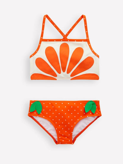 Boden Orange Logo Cross Back Bikini image 2