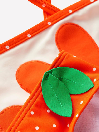Boden Orange Logo Cross Back Bikini image 4