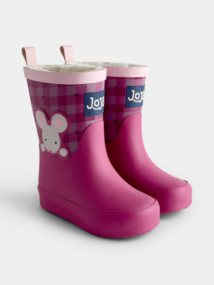 Dsiney Kidz - JoJo Maman Bébé Berry Gingham Mouse Cosy Lined Wellies image 1