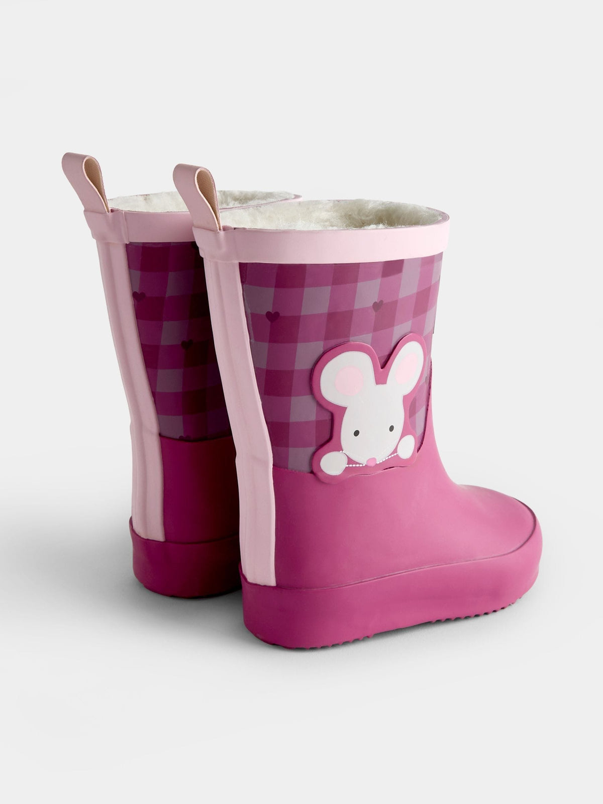 Dsiney Kidz - JoJo Maman Bébé Berry Gingham Mouse Cosy Lined Wellies image 2