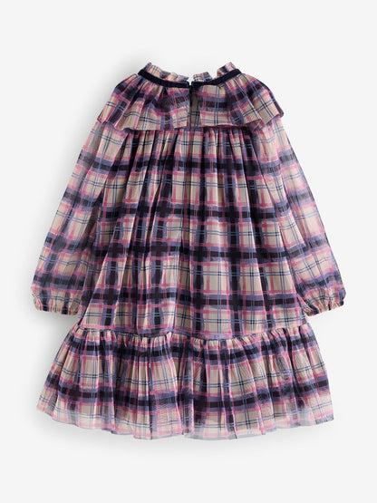 Angel & Rocket Pink Cleo Check Mesh Dress image 2