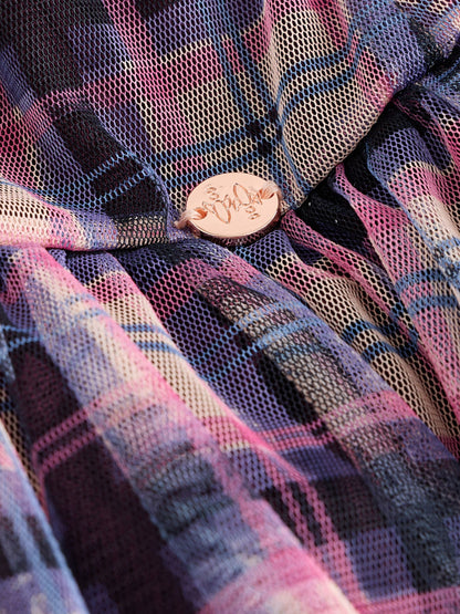 Angel & Rocket Pink Cleo Check Mesh Dress image 5