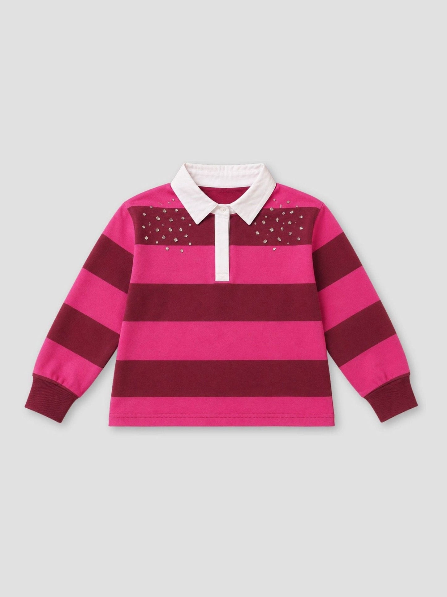 Dsiney Kidz - Angel & Rocket Pink Marlie Jewelled Stripe Rugby Top image 5