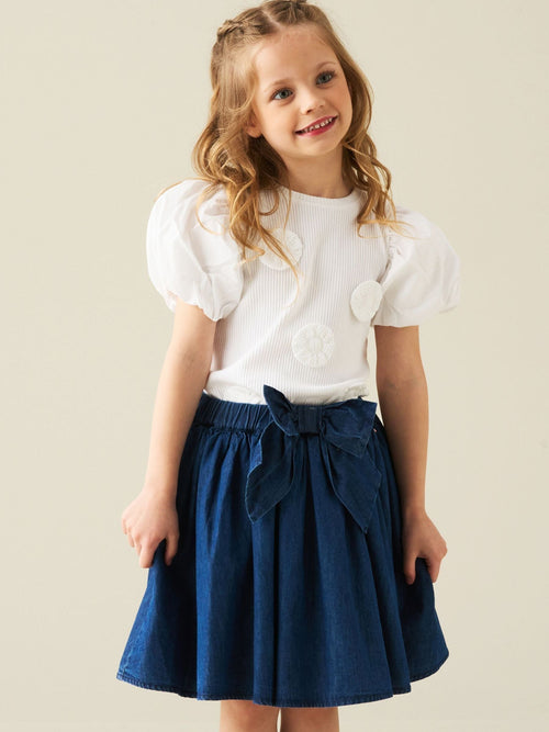 Dsiney Kidz - Angel & Rocket White Agatha Rib Puff Sleeve T-Shirt image 1