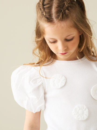 Dsiney Kidz - Angel & Rocket White Agatha Rib Puff Sleeve T-Shirt image 2