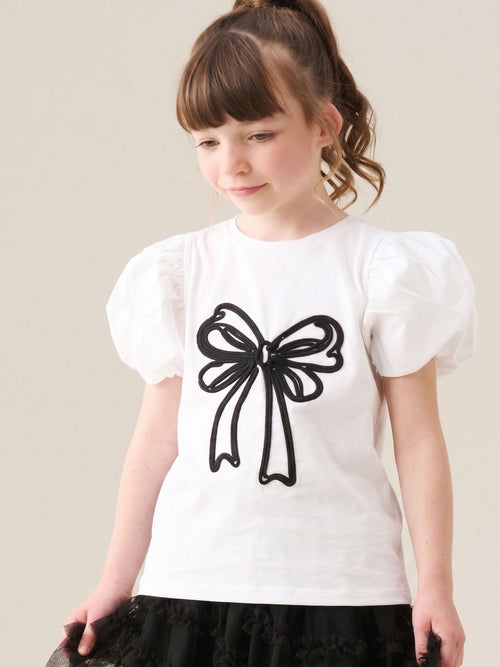 Dsiney Kidz - Angel & Rocket White Aofie Bow Embellished T-Shirt image 1