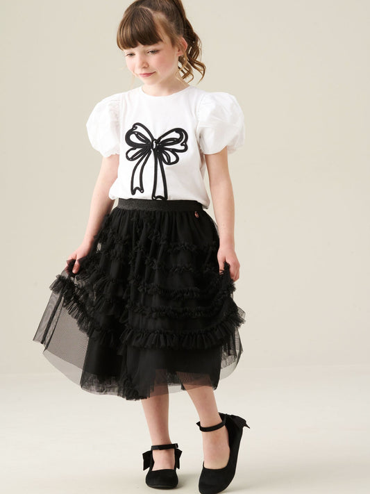 Dsiney Kidz - Angel & Rocket White Aofie Bow Embellished T-Shirt image 2