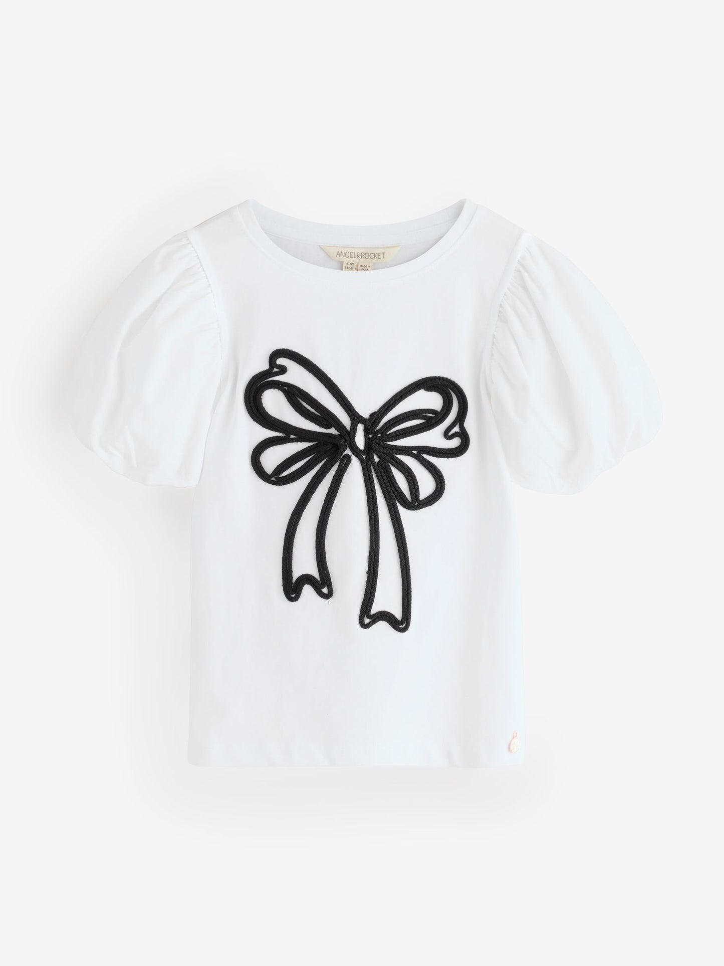 Dsiney Kidz - Angel & Rocket White Aofie Bow Embellished T-Shirt image 4