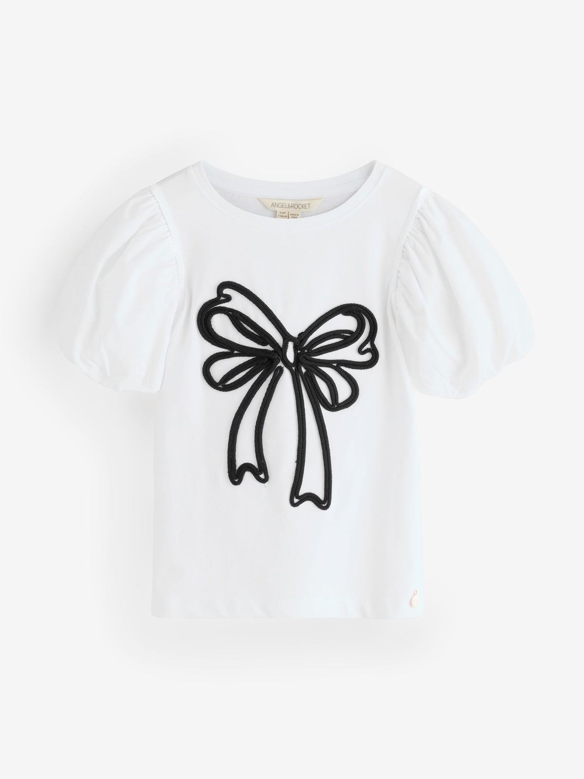 Dsiney Kidz - Angel & Rocket White Aofie Bow Embellished T-Shirt image 4