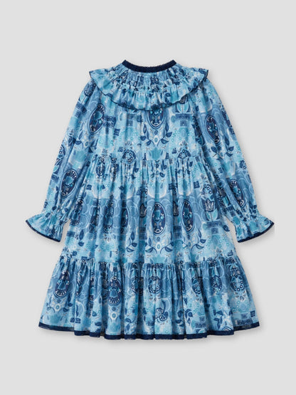 Dsiney Kidz - Angel & Rocket Blue Isabelle Georgette Print Lace Trim Dress image 6