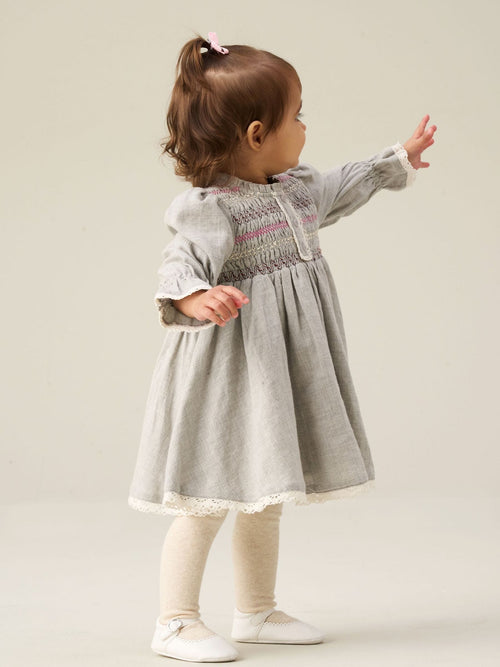 Dsiney Kidz - Angel & Rocket Grey Abigail Embroidered Dress image 1