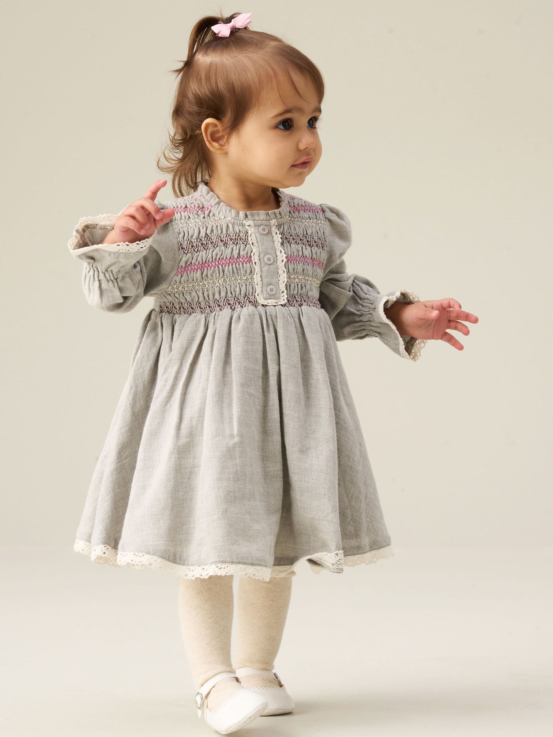 Dsiney Kidz - Angel & Rocket Grey Abigail Embroidered Dress image 3