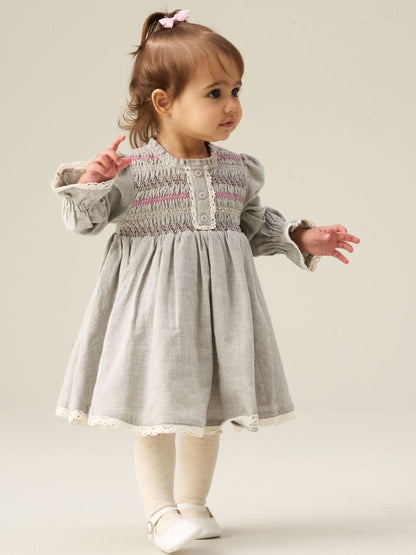 Dsiney Kidz - Angel & Rocket Grey Abigail Embroidered Dress image 3