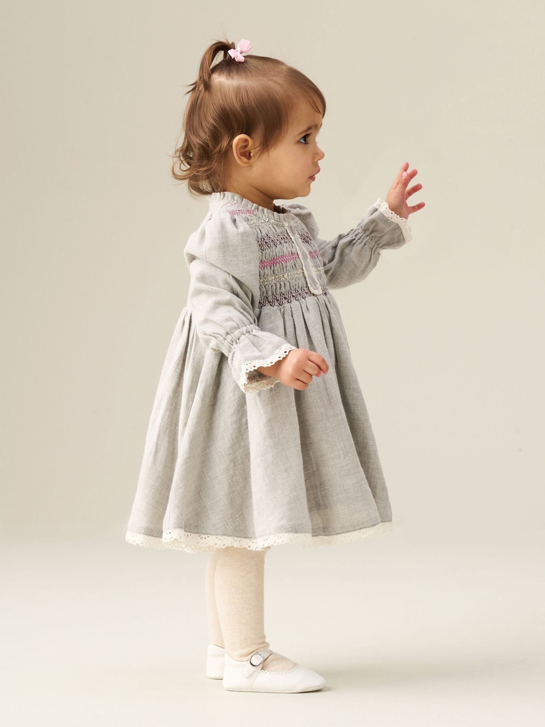 Dsiney Kidz - Angel & Rocket Grey Abigail Embroidered Dress image 4
