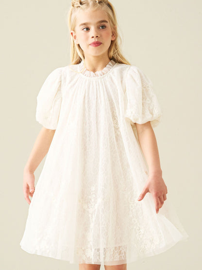Dsiney Kidz - Angel & Rocket White Marcella Embroidered Mesh Dress image 1