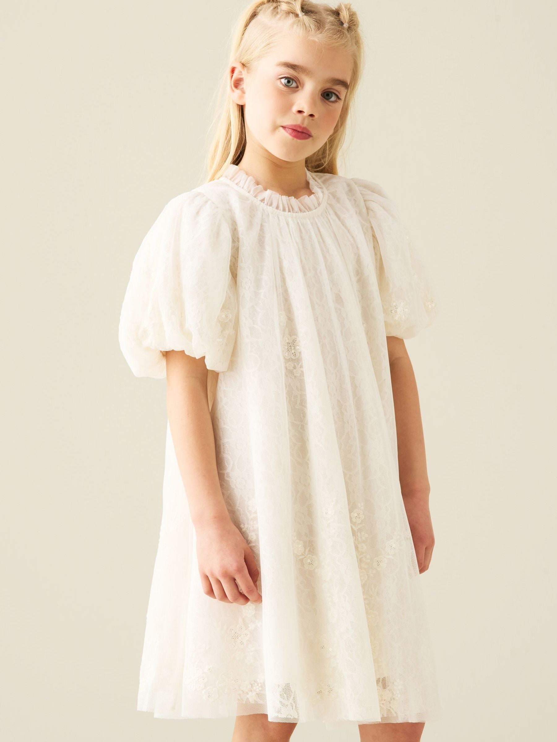 Dsiney Kidz - Angel & Rocket White Marcella Embroidered Mesh Dress image 3