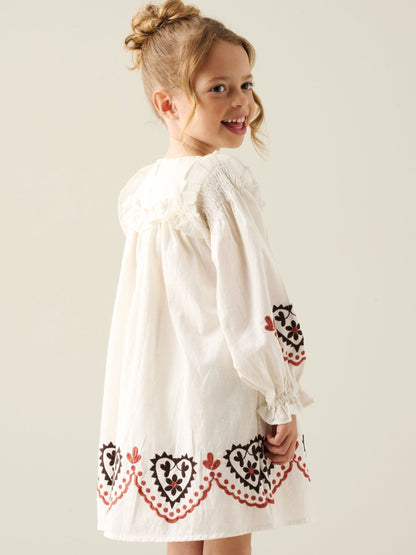 Dsiney Kidz - Angel & Rocket White Kaila Embroidered Ruffle Yoke Dress image 2
