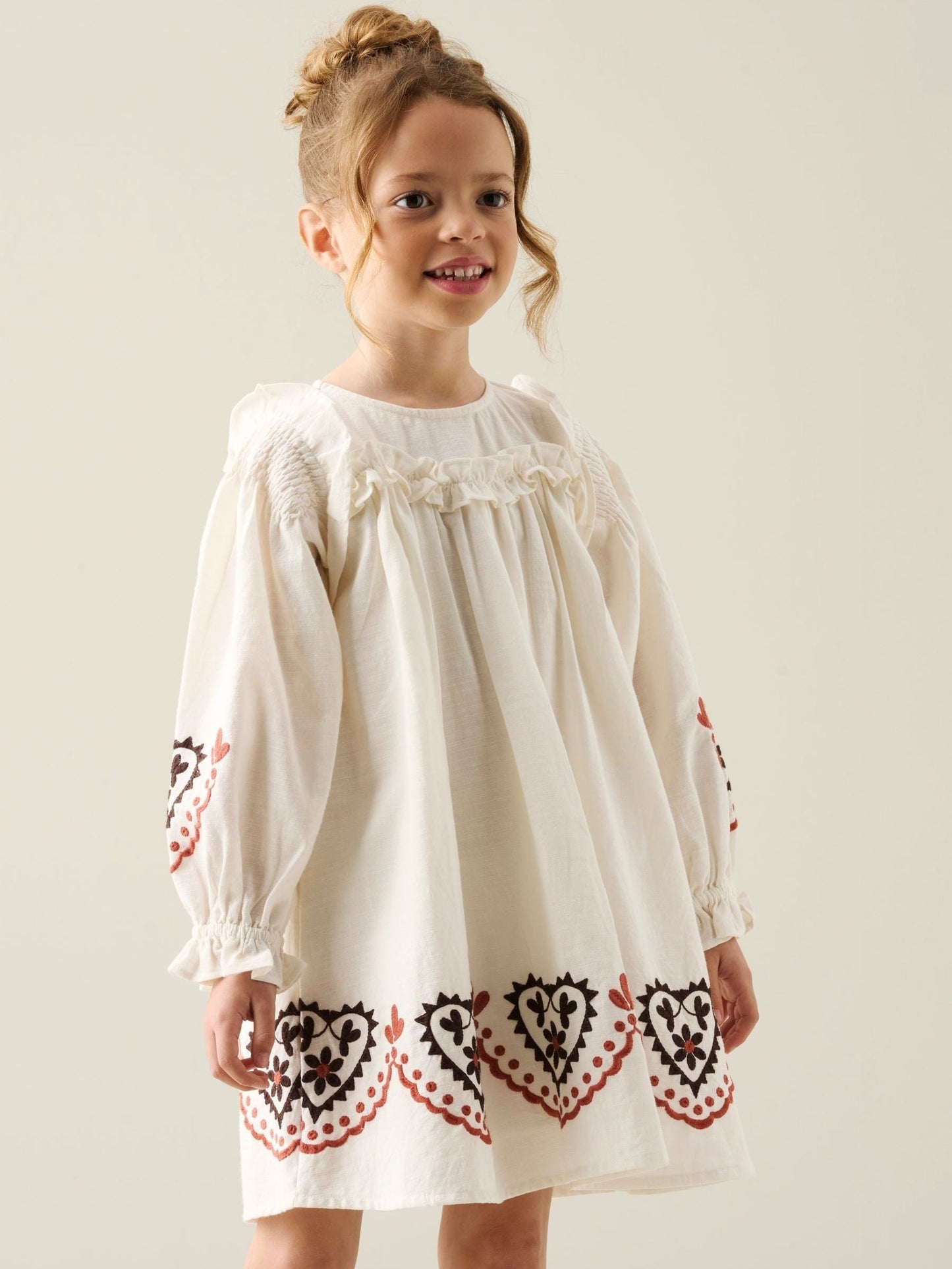 Dsiney Kidz - Angel & Rocket White Kaila Embroidered Ruffle Yoke Dress image 3