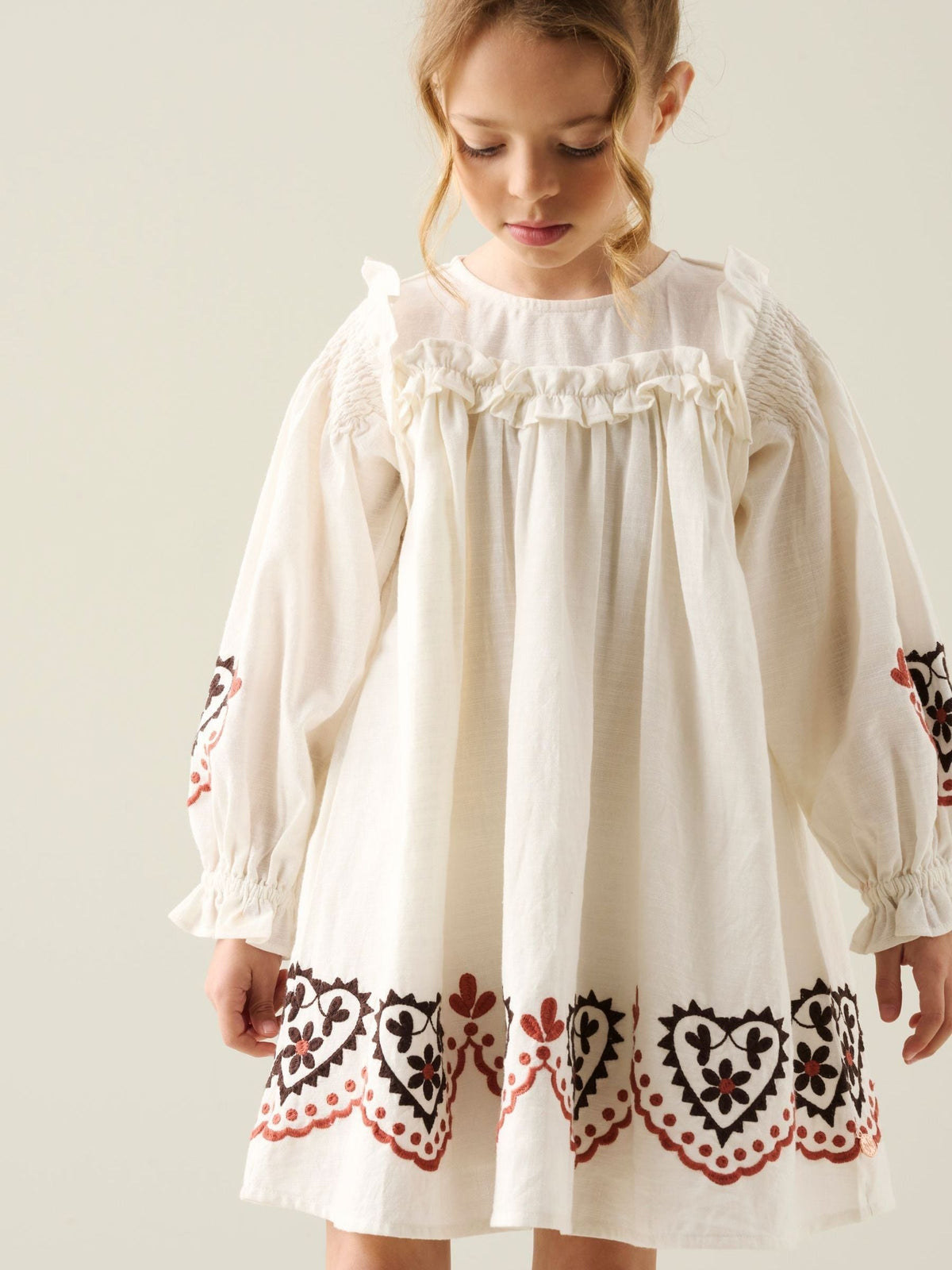 Dsiney Kidz - Angel & Rocket White Kaila Embroidered Ruffle Yoke Dress image 4