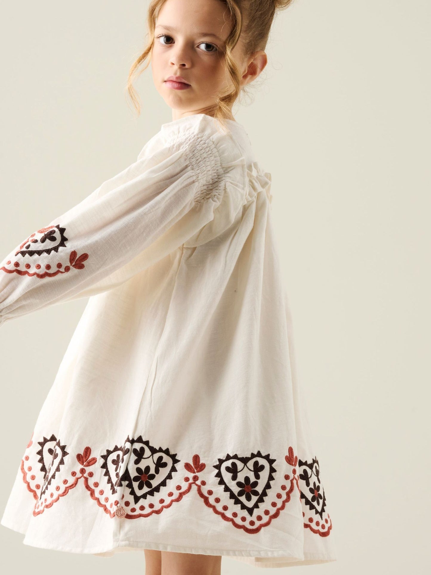 Dsiney Kidz - Angel & Rocket White Kaila Embroidered Ruffle Yoke Dress image 5