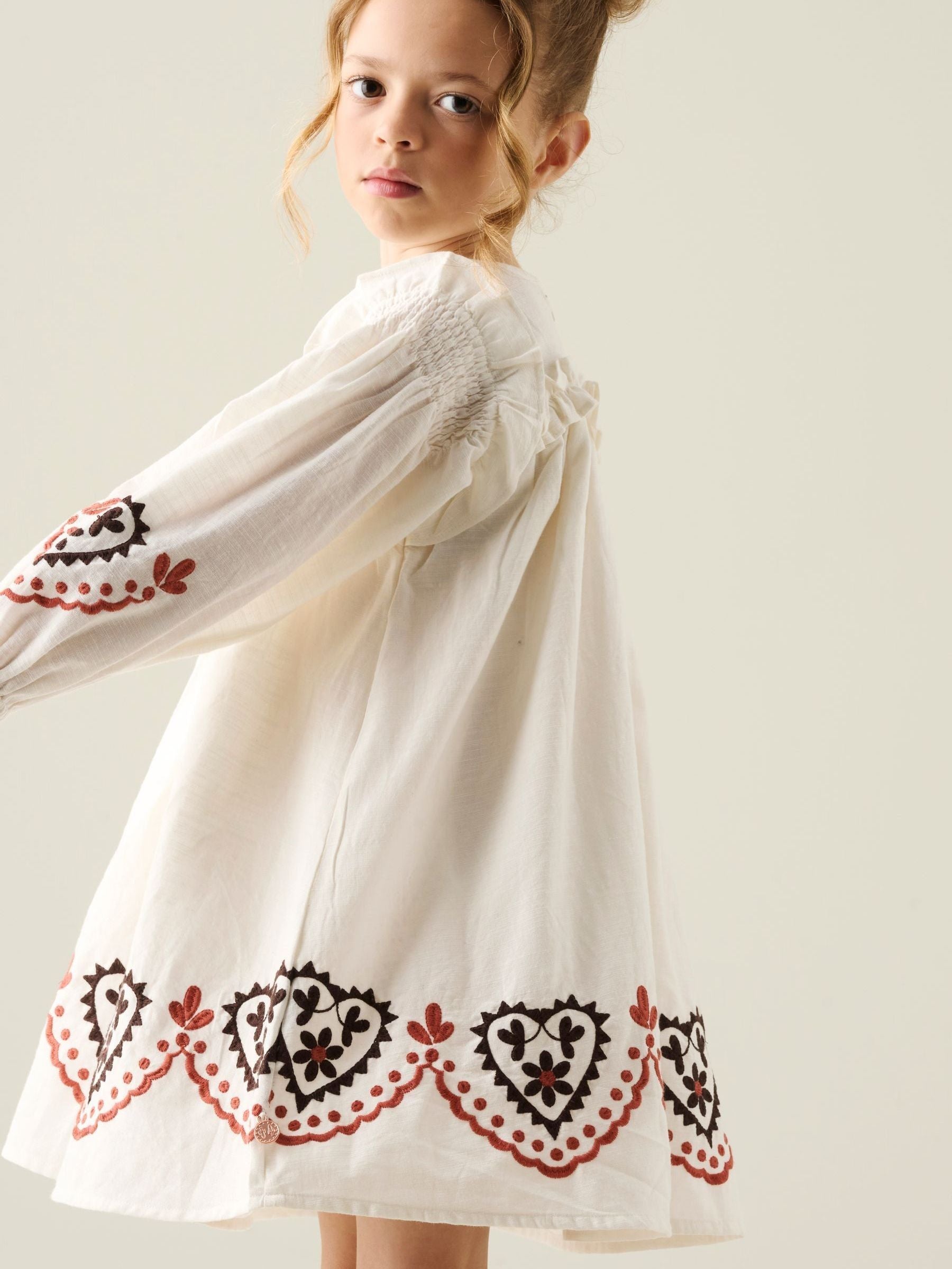 Dsiney Kidz - Angel & Rocket White Kaila Embroidered Ruffle Yoke Dress image 5