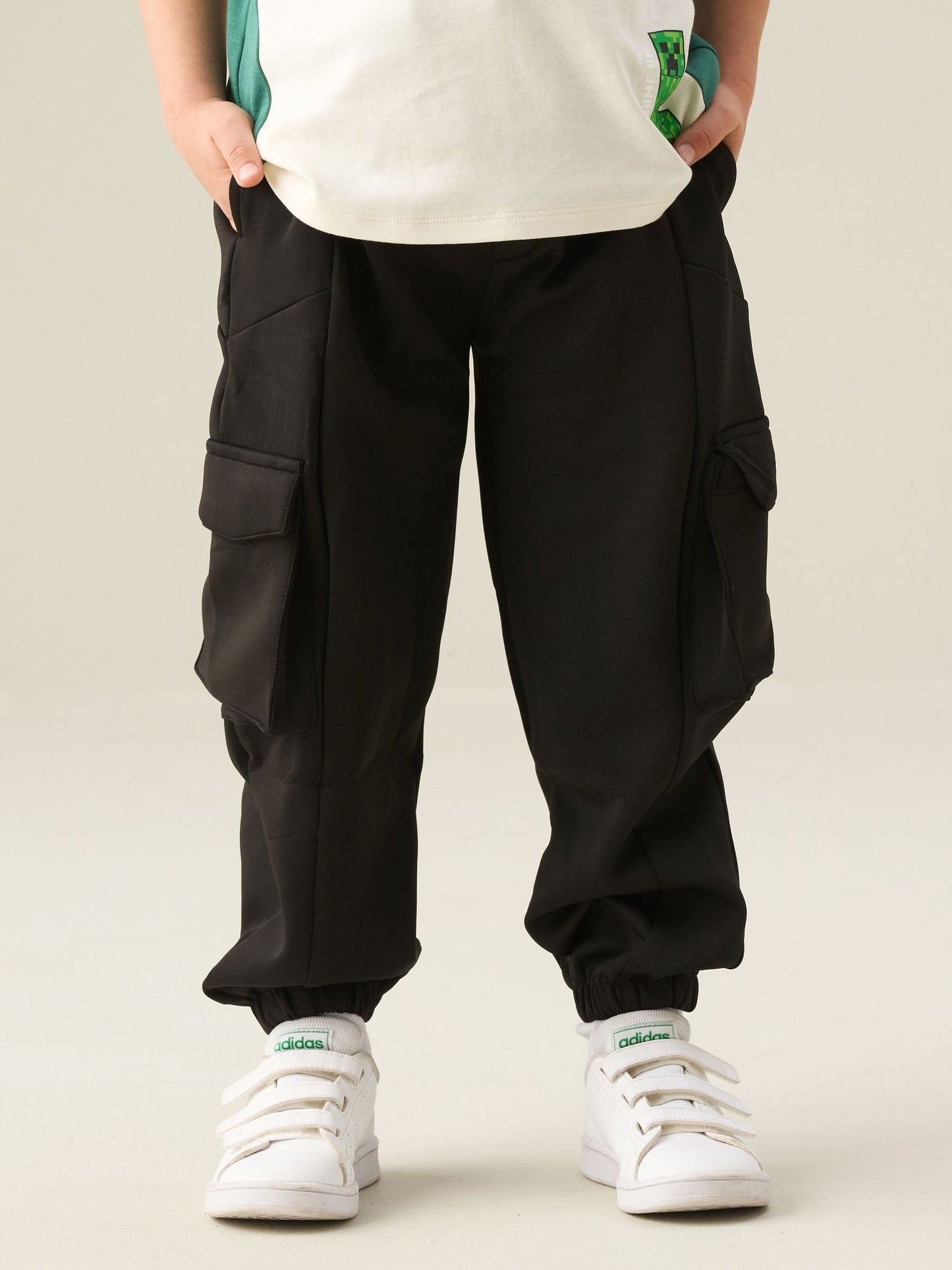 Dsiney Kidz - Angel & Rocket Black Frank Mix Panelled Cuffed Joggers image 1