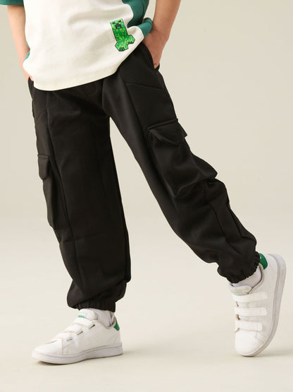 Dsiney Kidz - Angel & Rocket Black Frank Mix Panelled Cuffed Joggers image 4