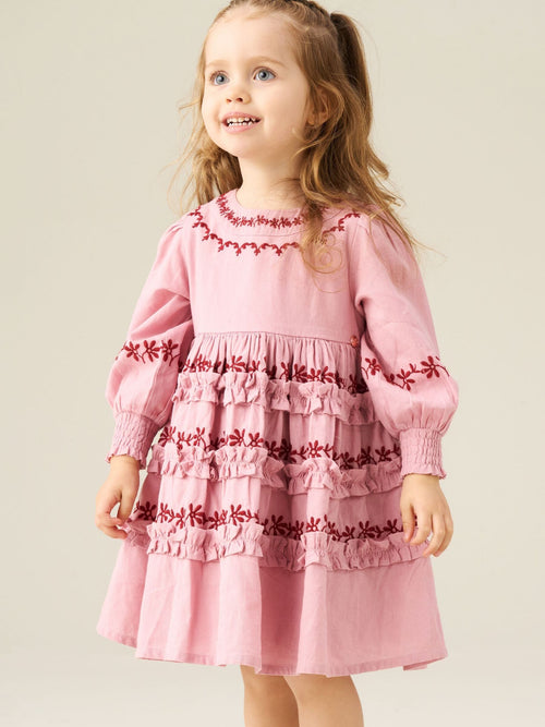 Dsiney Kidz - Angel & Rocket Pink Reyna Embroidered Dress image 1