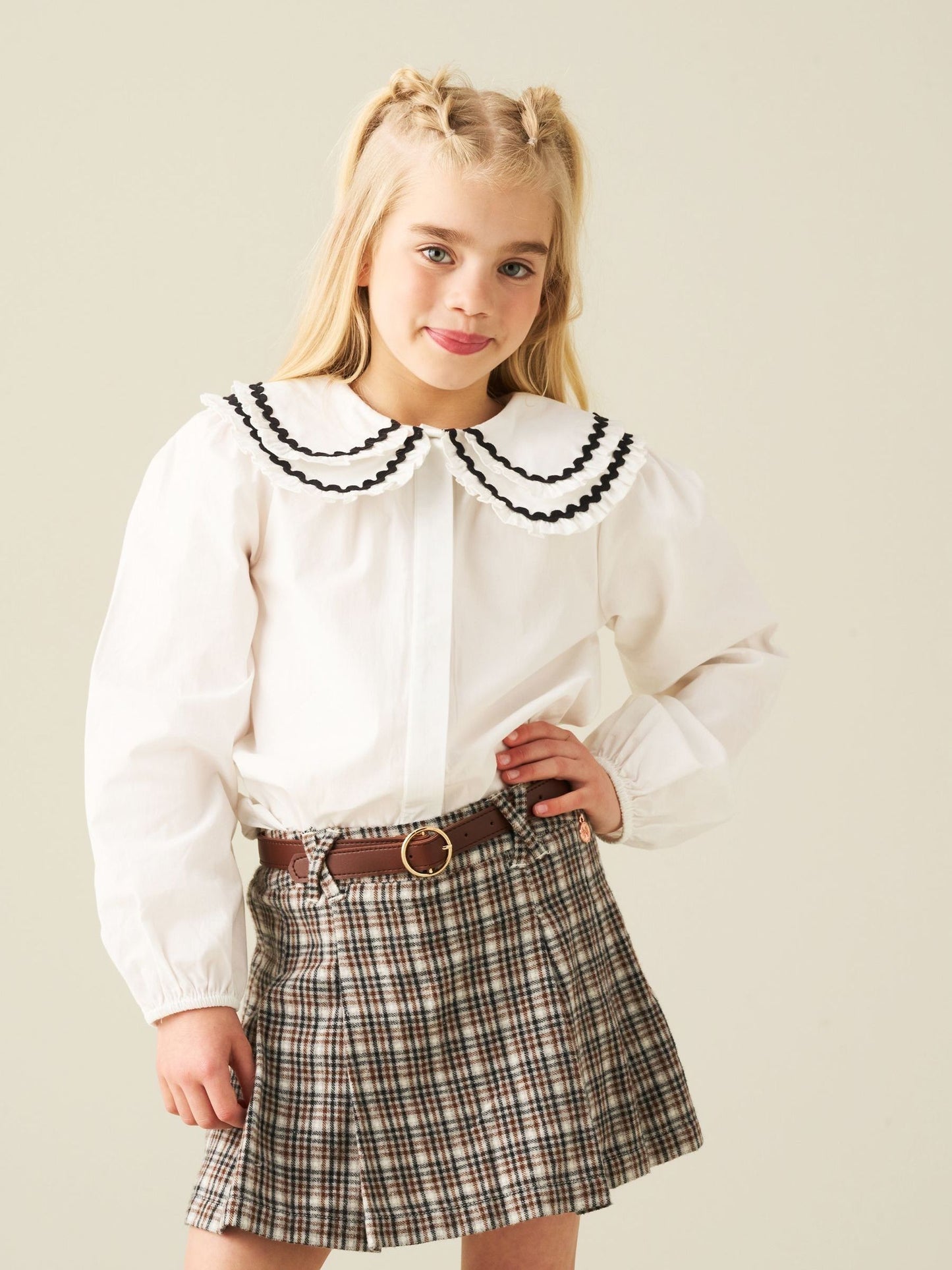 Dsiney Kidz - Angel & Rocket White Lola Double Collar Ricrac Trim Blouse image 3
