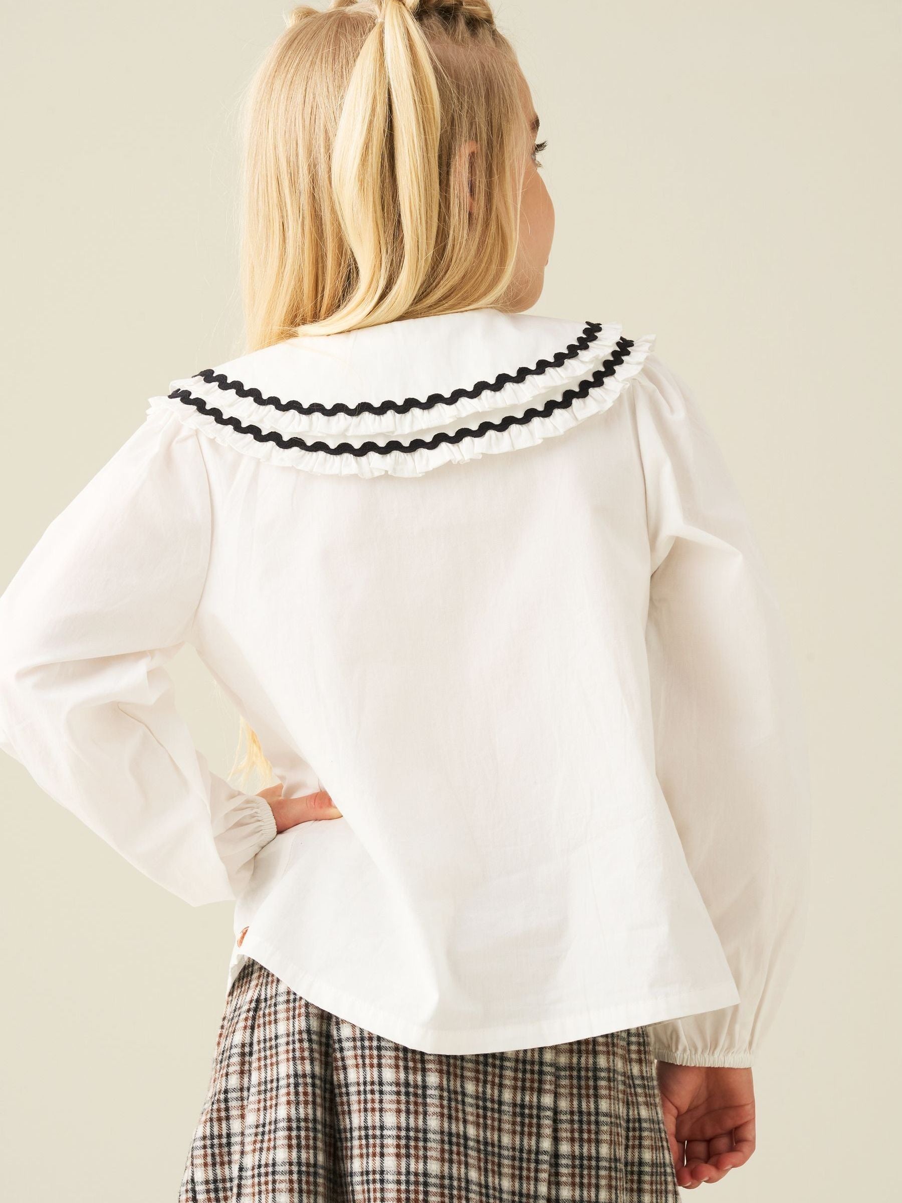 Dsiney Kidz - Angel & Rocket White Lola Double Collar Ricrac Trim Blouse image 4