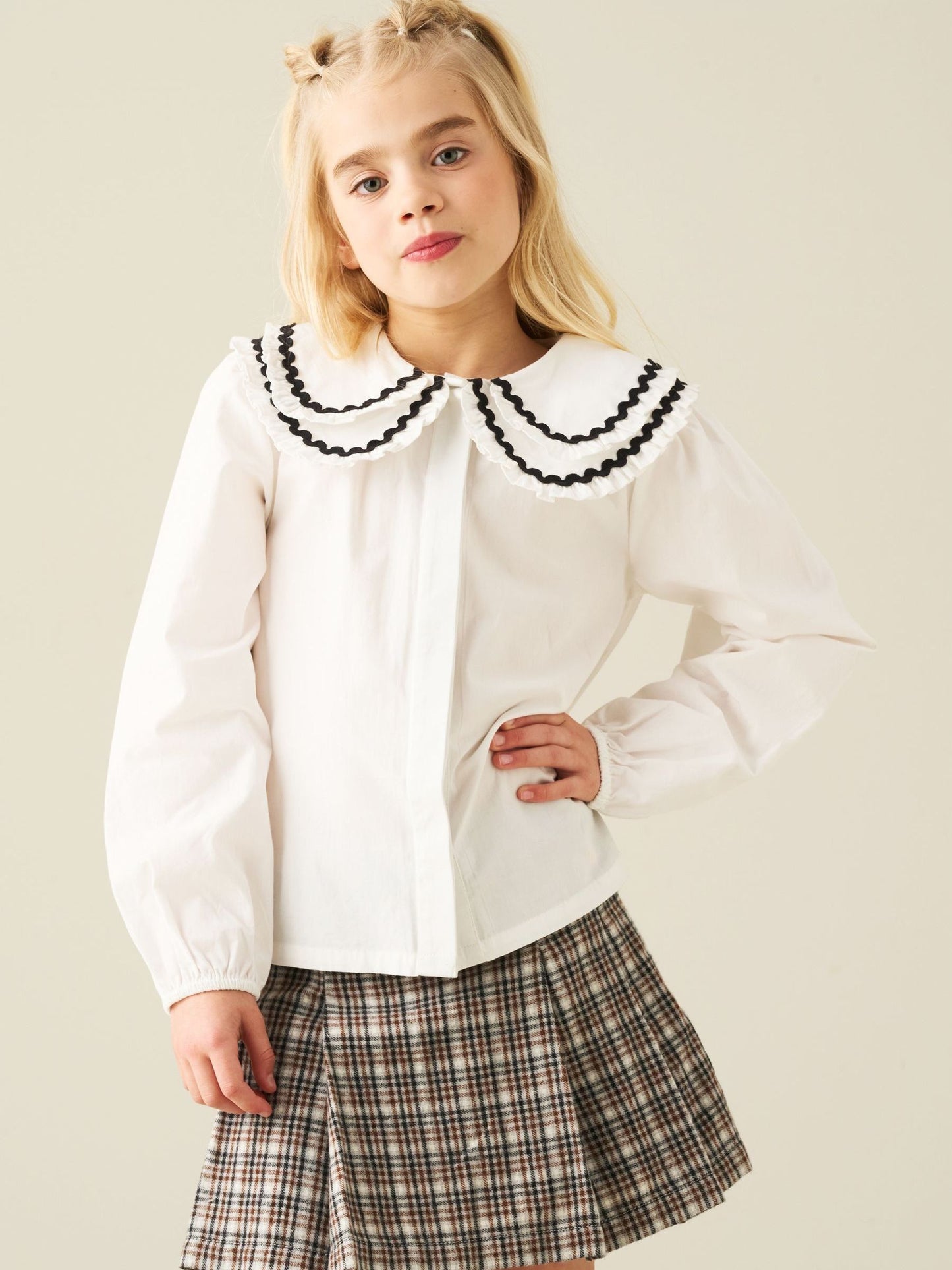 Dsiney Kidz - Angel & Rocket White Lola Double Collar Ricrac Trim Blouse image 5