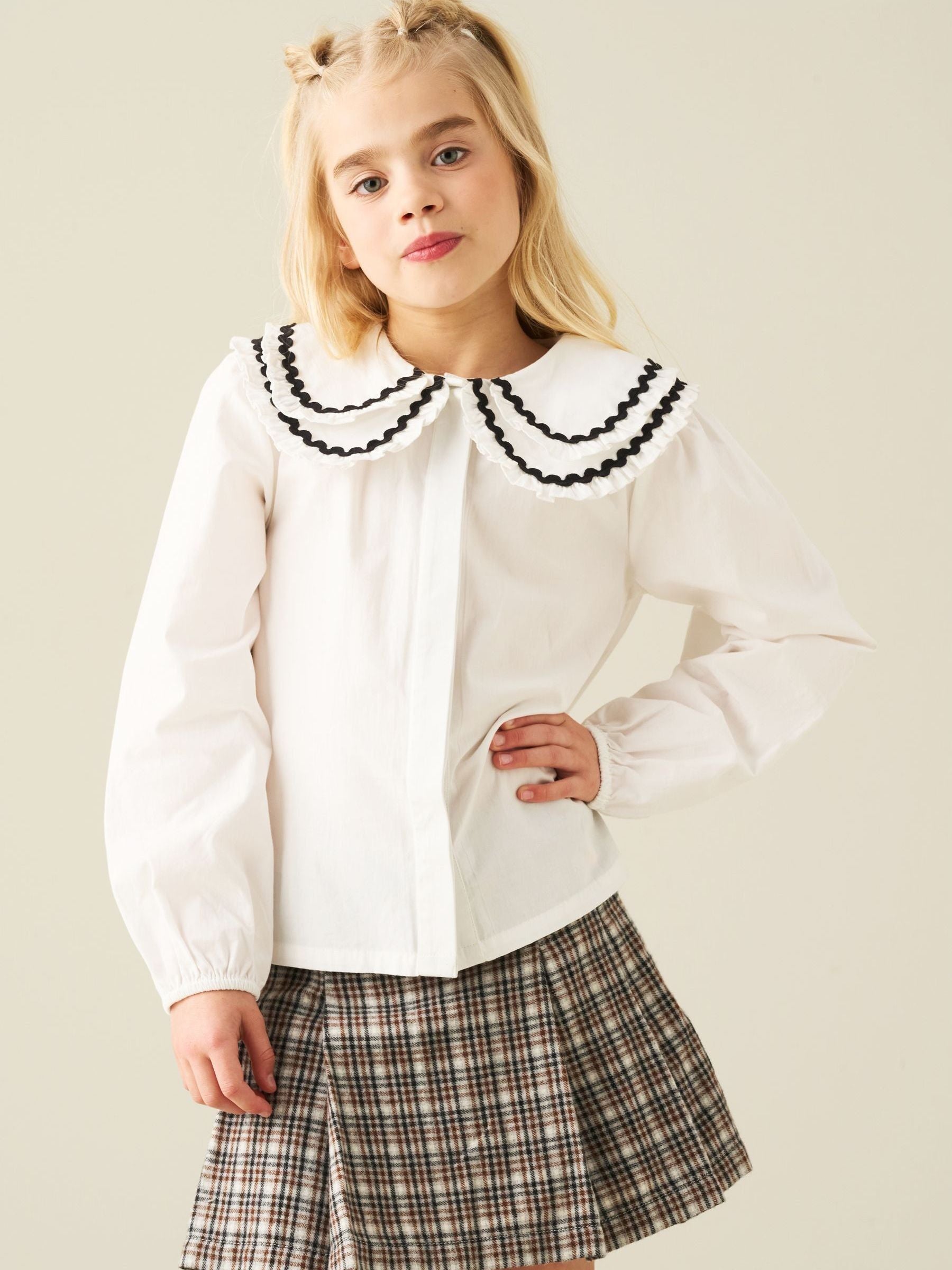 Dsiney Kidz - Angel & Rocket White Lola Double Collar Ricrac Trim Blouse image 5