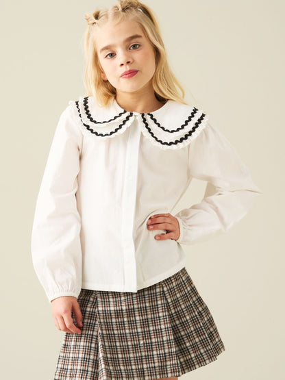 Dsiney Kidz - Angel & Rocket White Lola Double Collar Ricrac Trim Blouse image 5