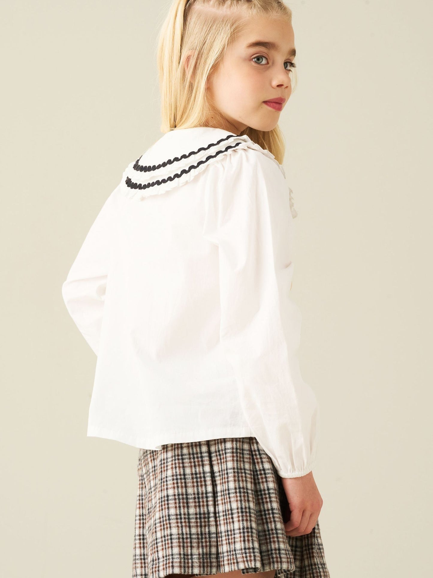 Dsiney Kidz - Angel & Rocket White Lola Double Collar Ricrac Trim Blouse image 6