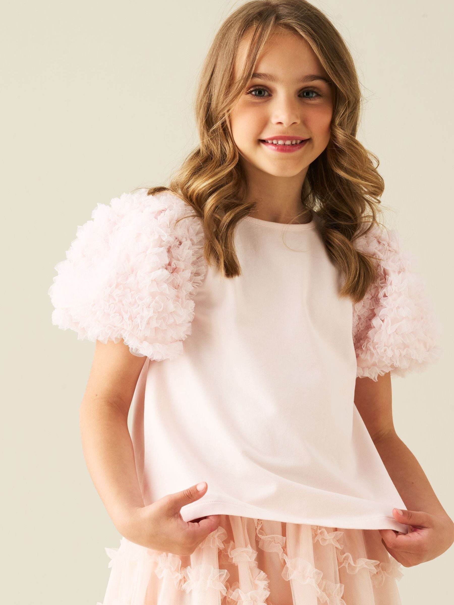 Dsiney Kidz - Angel & Rocket Pink Florrie Ruffle Sleeve T-Shirt image 1