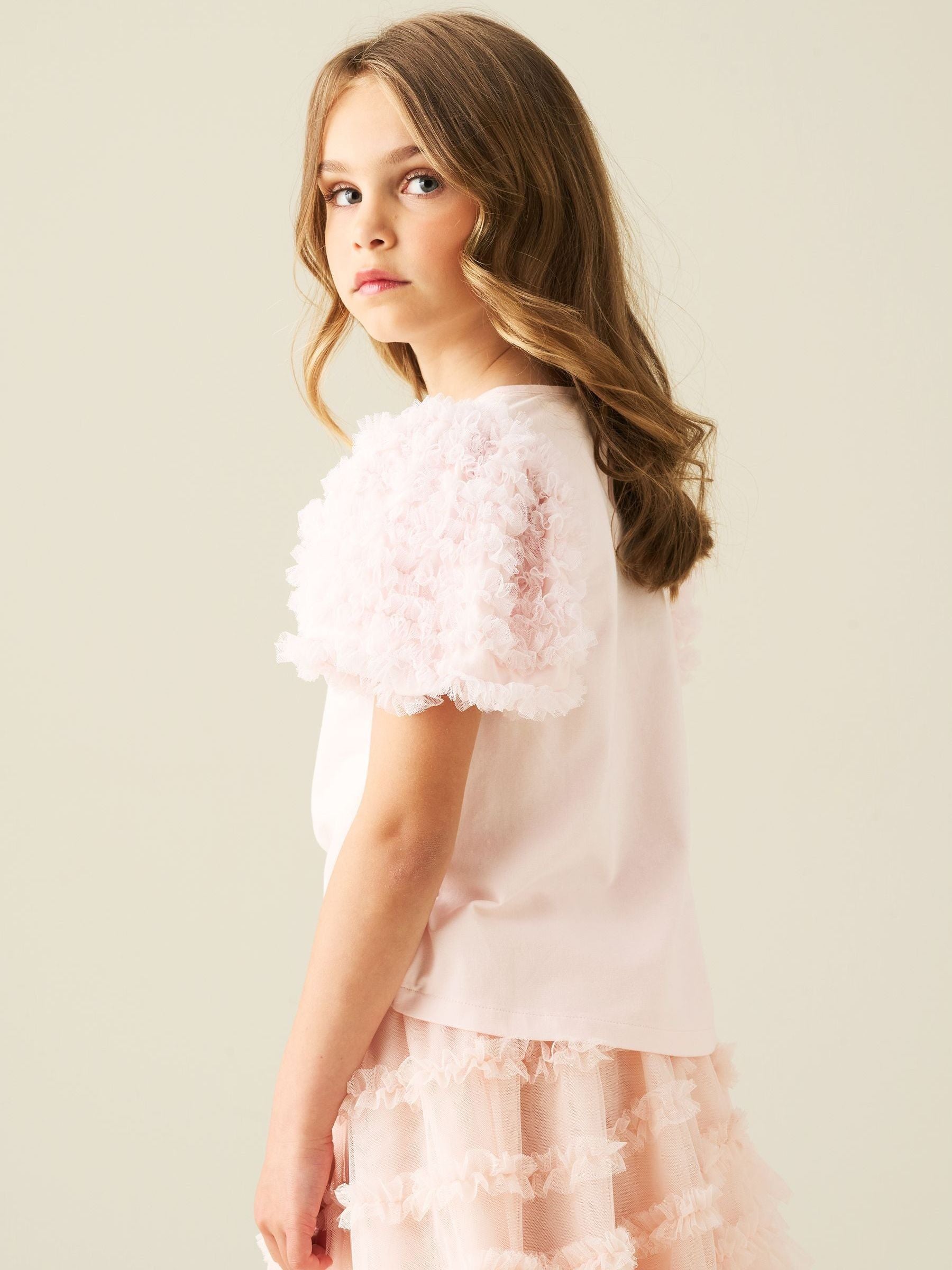 Dsiney Kidz - Angel & Rocket Pink Florrie Ruffle Sleeve T-Shirt image 2