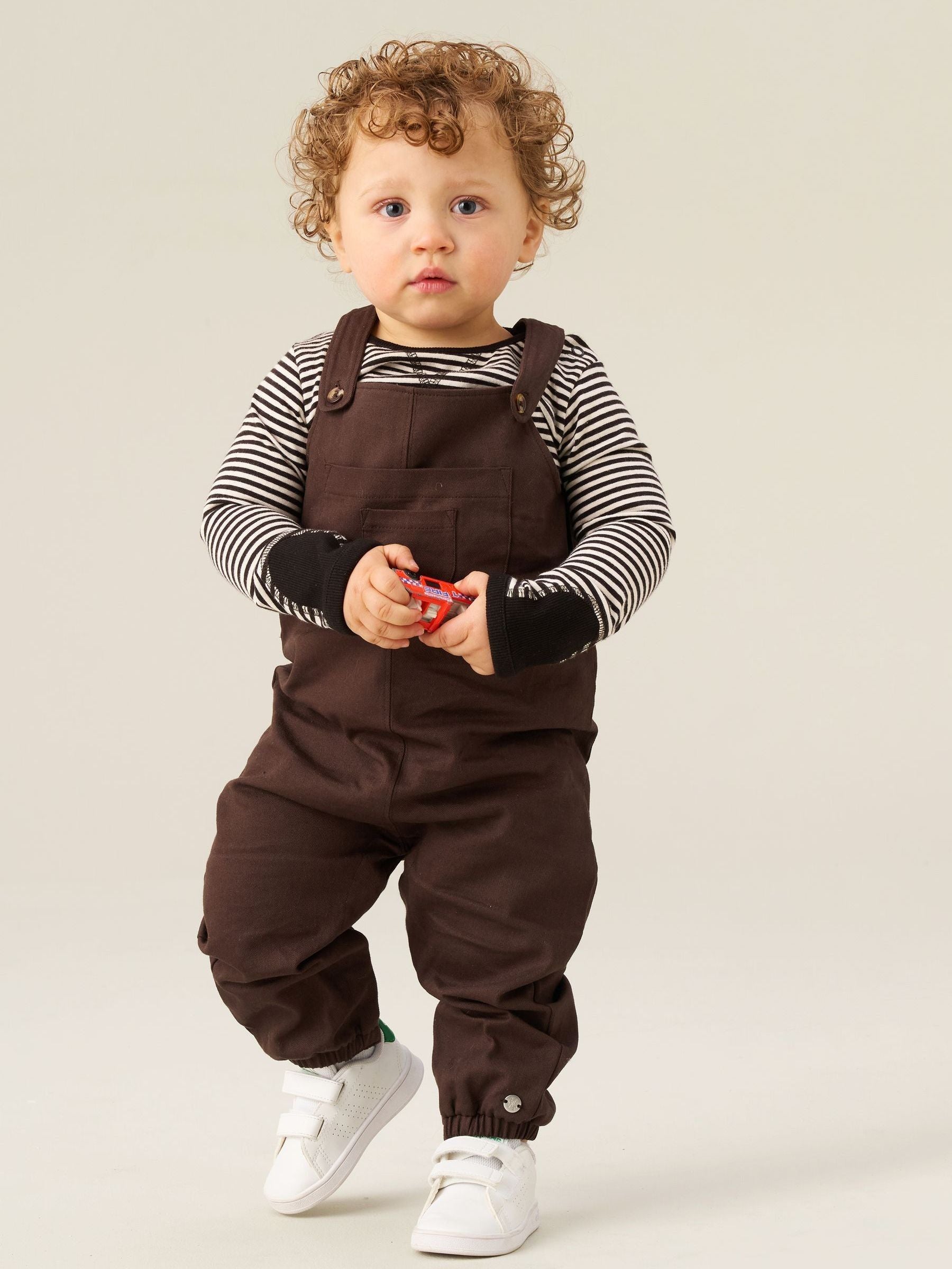 Angel & Rocket Brown George Twill Dungarees Set image 1