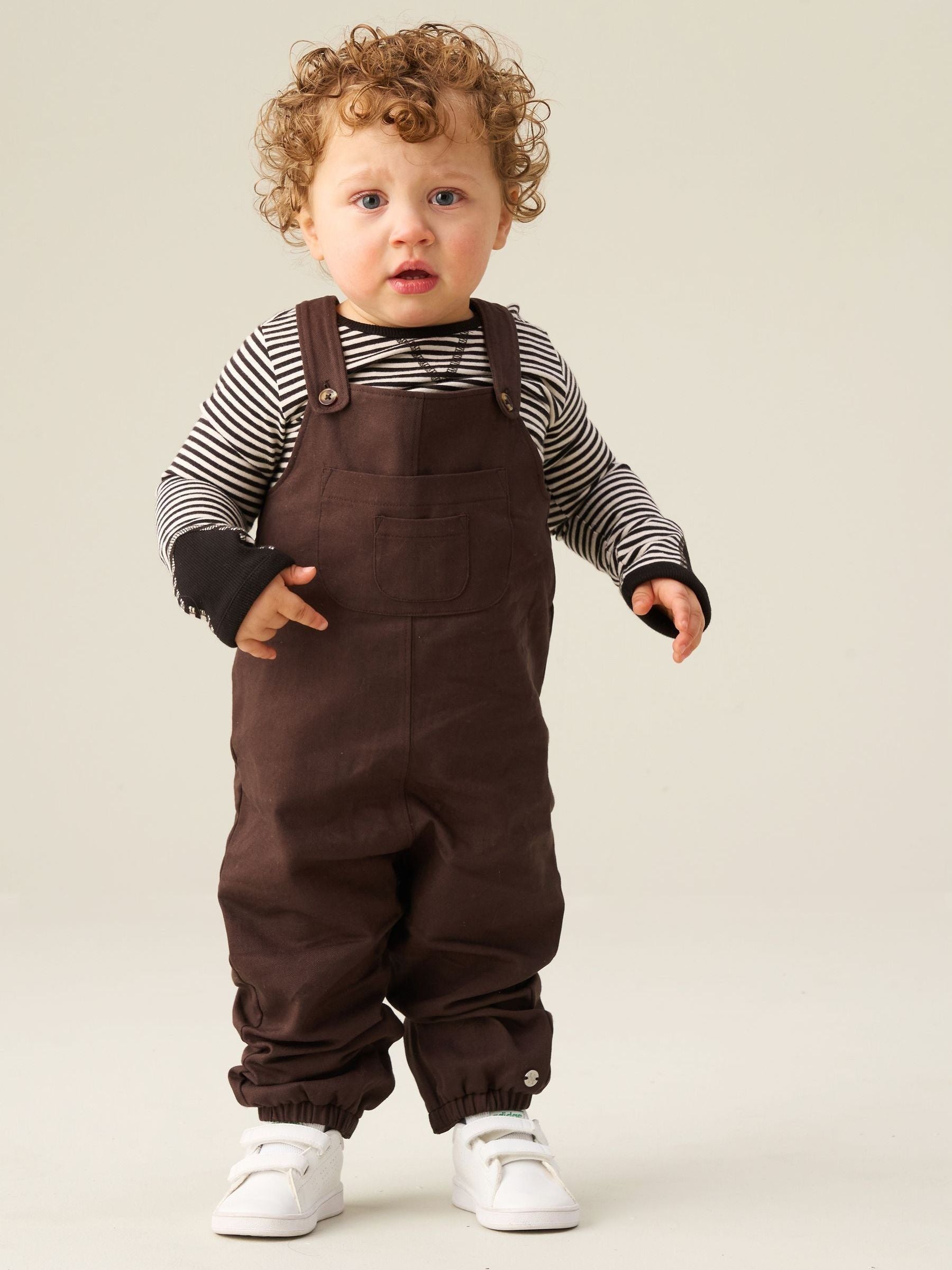 Angel & Rocket Brown George Twill Dungarees Set image 2