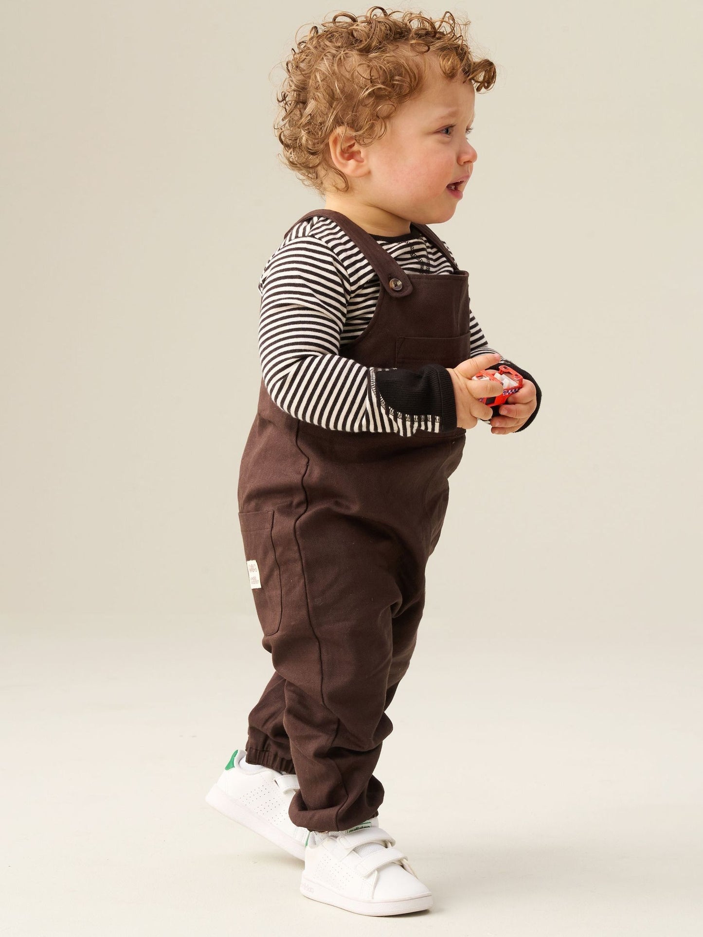 Angel & Rocket Brown George Twill Dungarees Set image 3