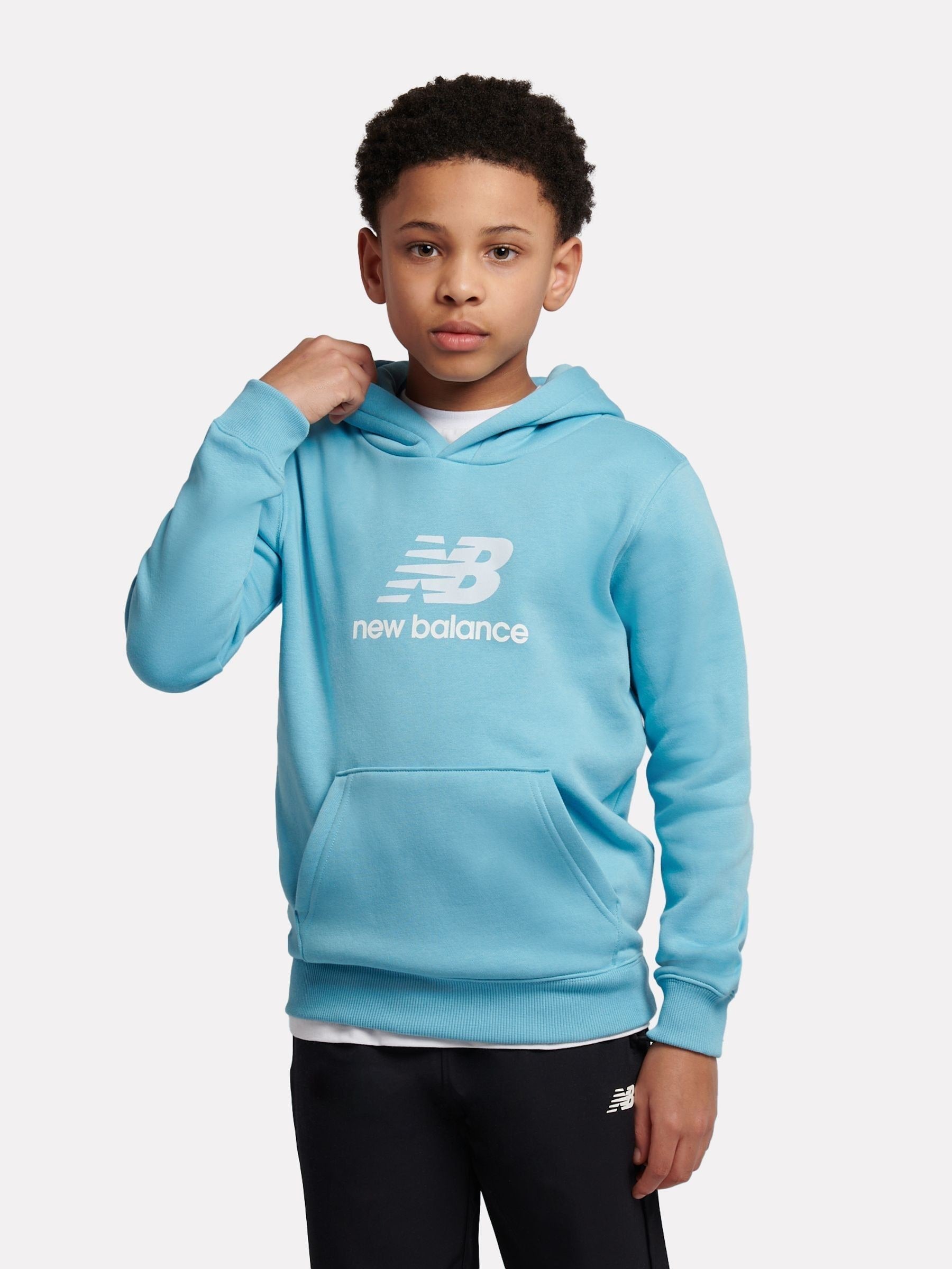 Dsiney Kidz - New Balance Blue French Terry Stacked Logo Hoodie image 1