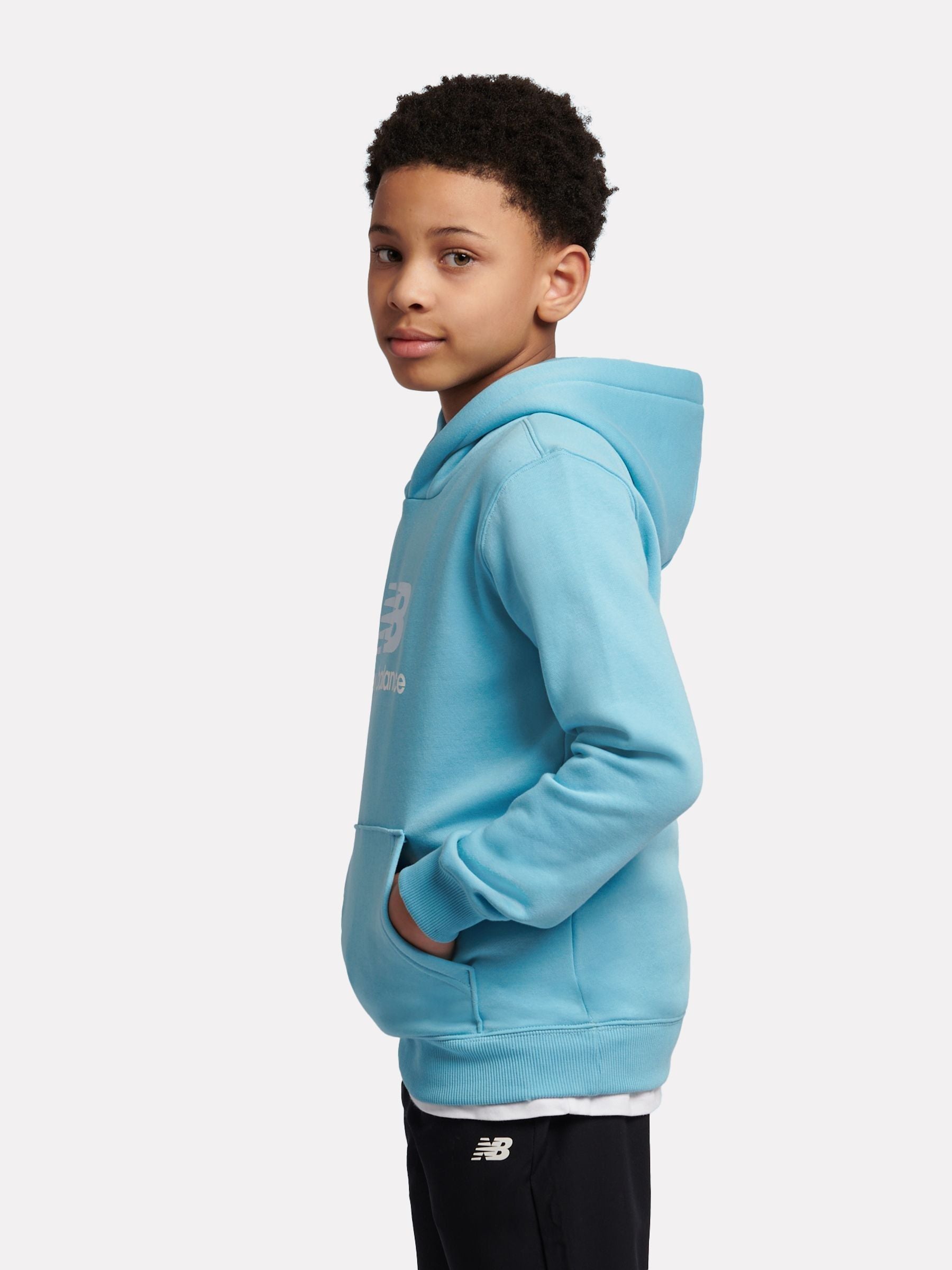 Dsiney Kidz - New Balance Blue French Terry Stacked Logo Hoodie image 2