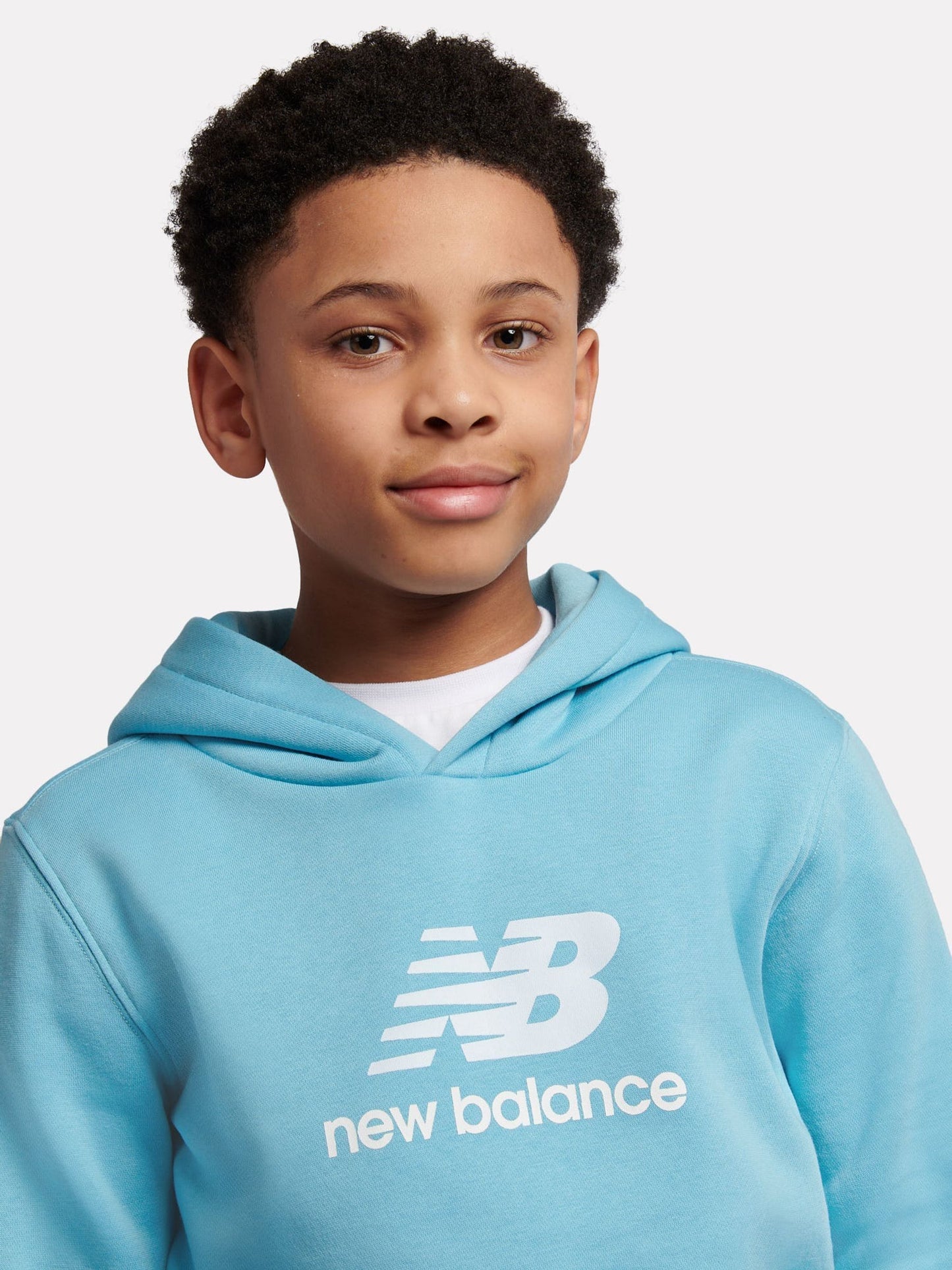 Dsiney Kidz - New Balance Blue French Terry Stacked Logo Hoodie image 4