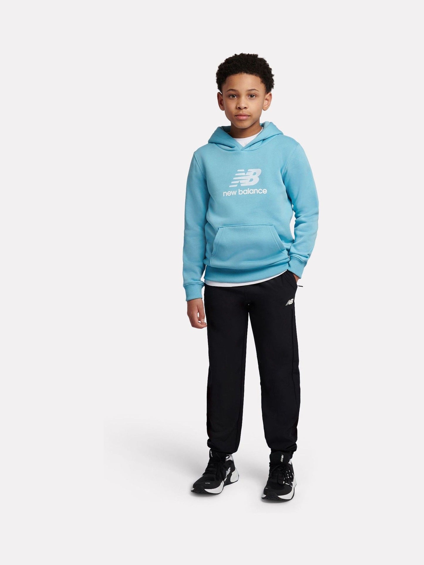 Dsiney Kidz - New Balance Blue French Terry Stacked Logo Hoodie image 5