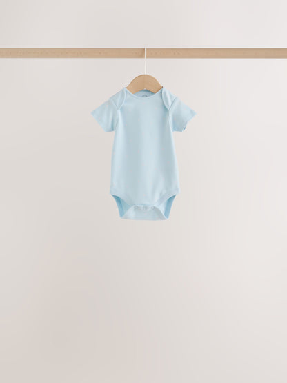 Pale Blue Cloud Short Sleeve Baby Bodysuits 5 Pack - image 6
