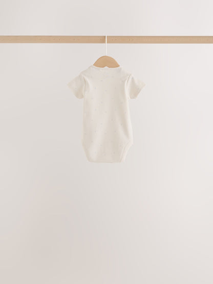 Pale Blue Cloud Short Sleeve Baby Bodysuits 5 Pack - image 8