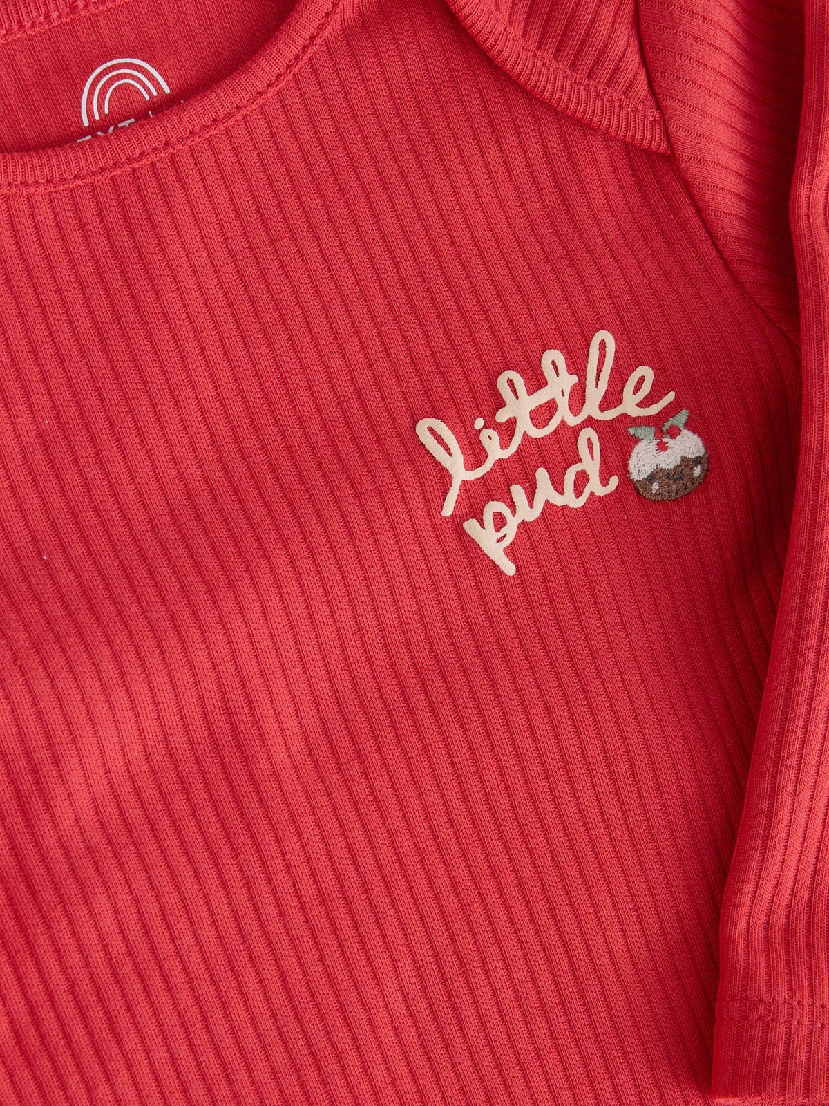 Red Little Pud Christmas Long Sleeve Baby Bodysuit - image 3