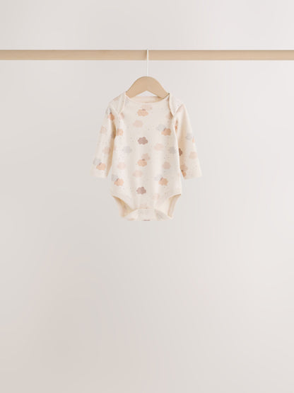 Neutral Cloud Long Sleeve Baby Bodysuits 5 Pack - image 4