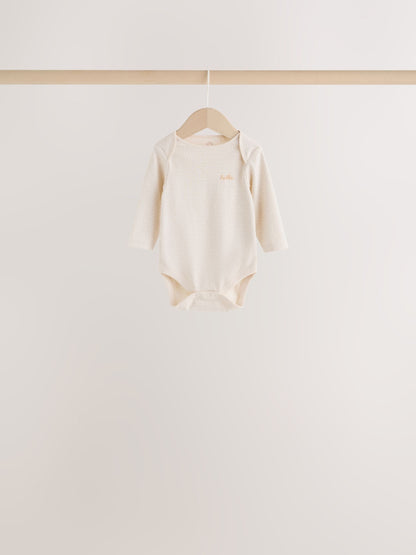 Neutral Cloud Long Sleeve Baby Bodysuits 5 Pack - image 6
