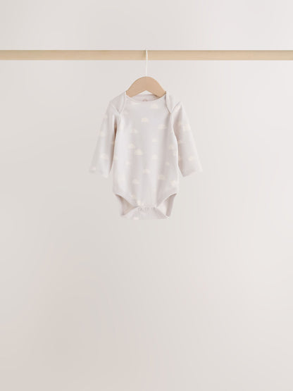 Neutral Cloud Long Sleeve Baby Bodysuits 5 Pack - image 7