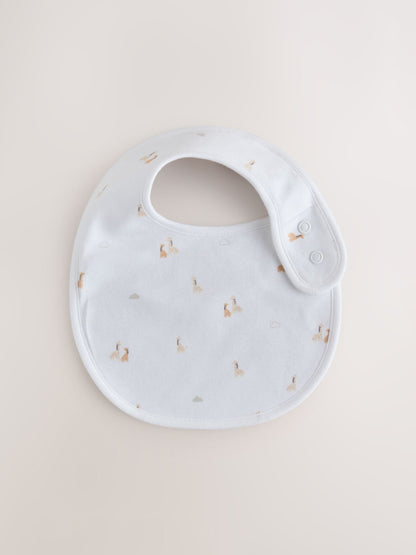 White Mini Safari Animals Baby Bibs 5 Pack - image 4